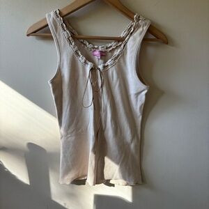 Energie Cream Lace-Trim Tank Top